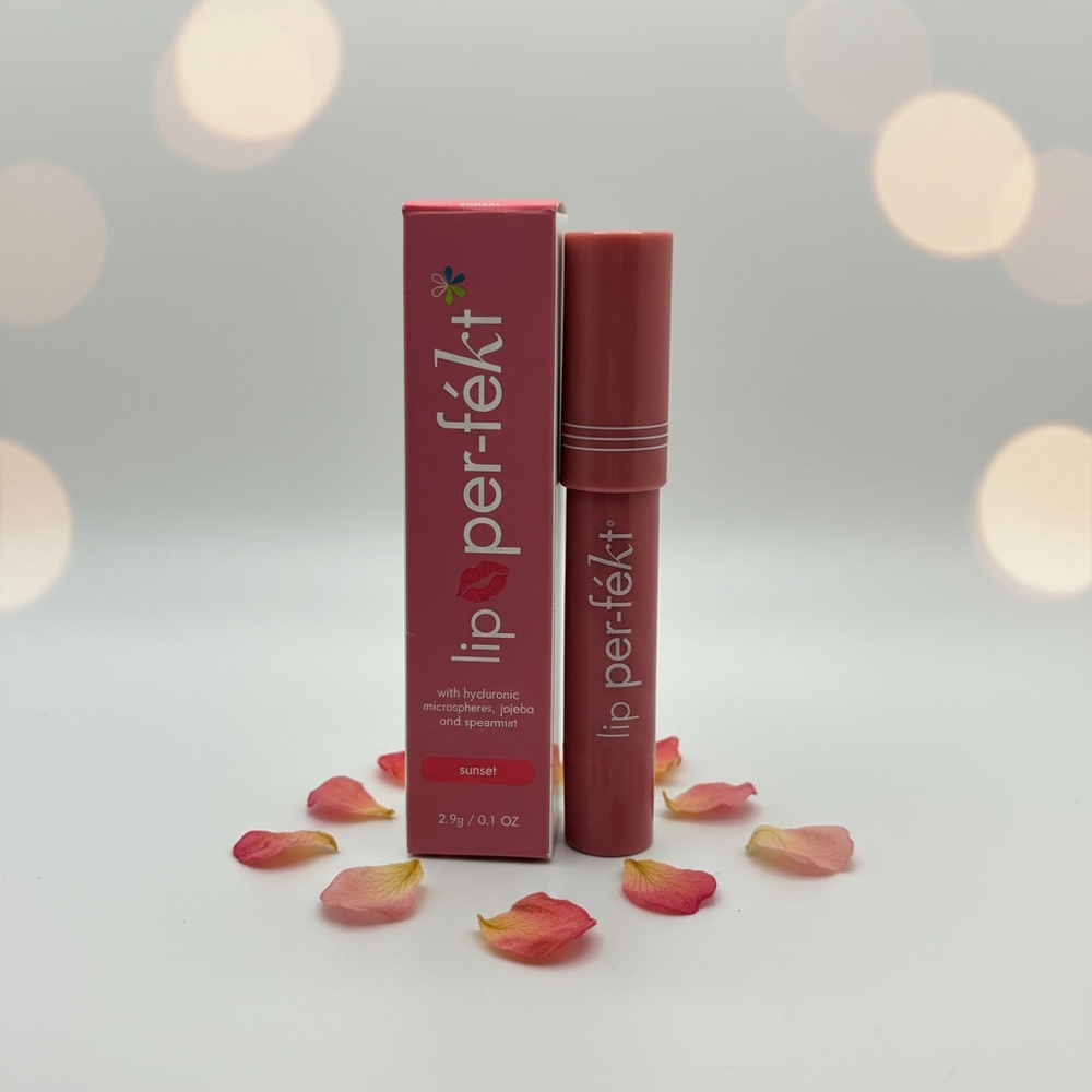 Lip Perfekt Hyaluronic Microspheres Jojoba Spearmint Sunset NIB